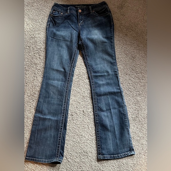 Maurices Denim - Maurices Blue Flare Wide Leg Jeans with Subtle Fading